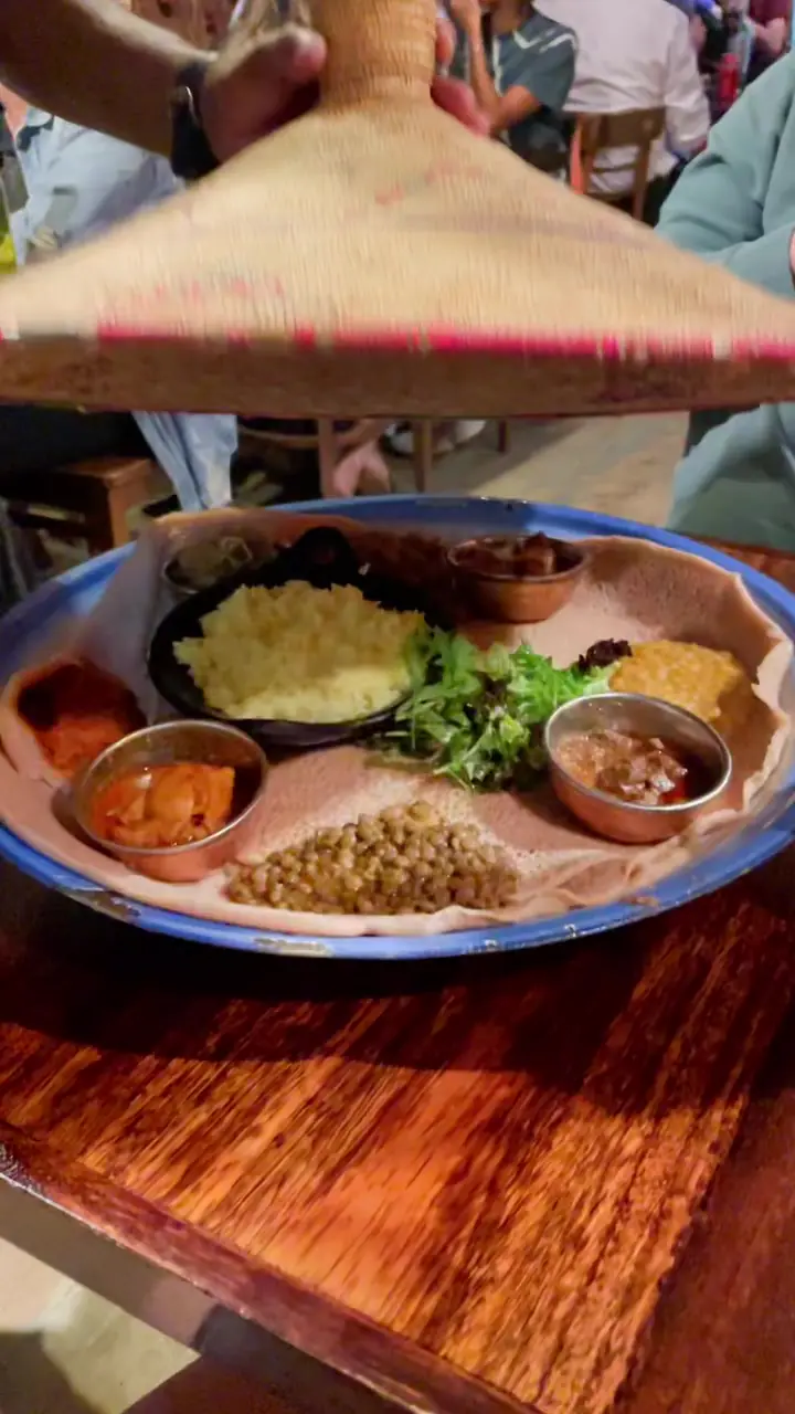 Dilys's TikTok of dinner at The Abyssinian